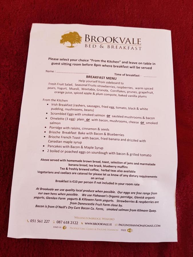 Brookvale Bed and Breakfast Wellingtonbridge Εξωτερικό φωτογραφία